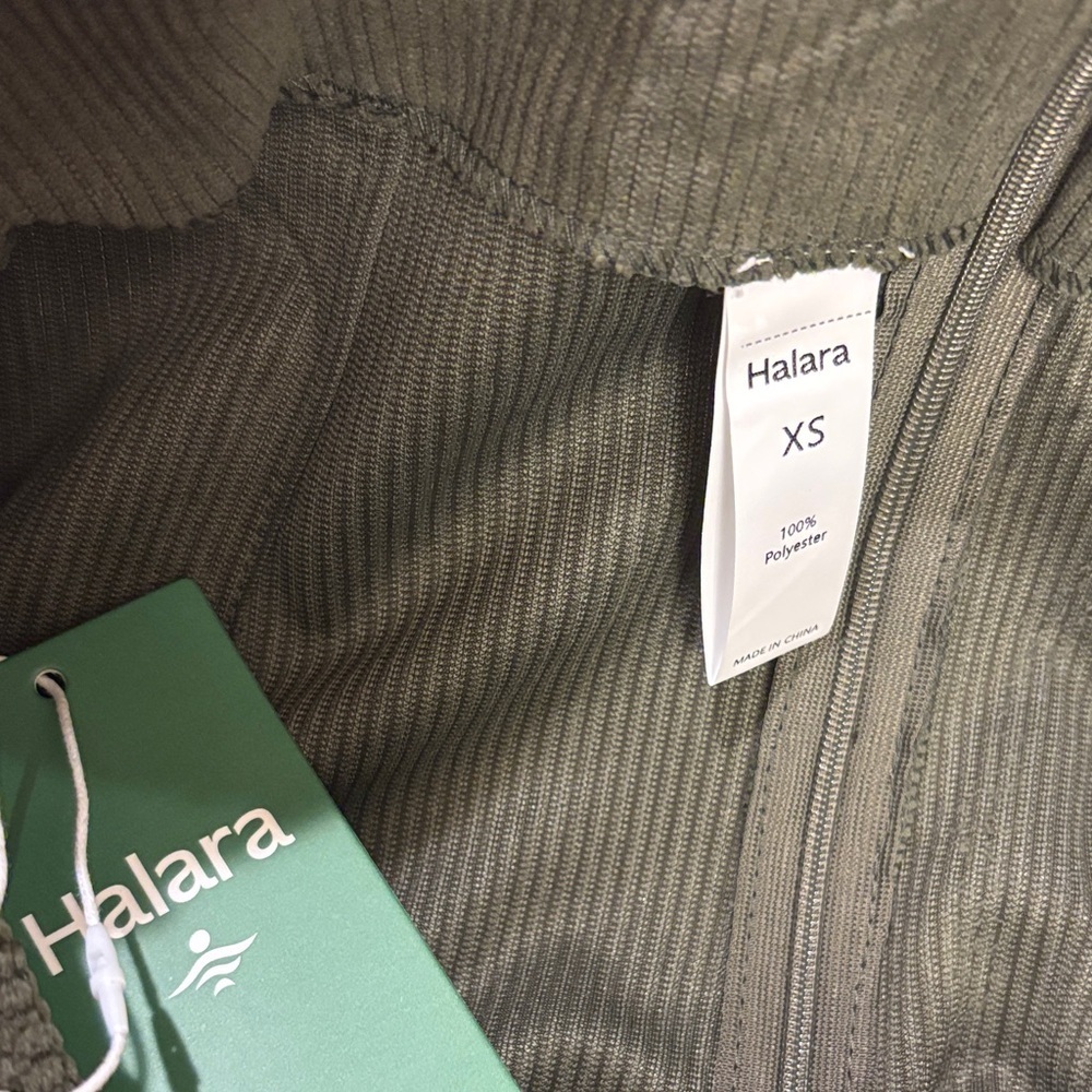HALARA Skirt High Waisted Midi Corduroy Casual Olive Green MSRP $34.95 - Picture 2 of 5